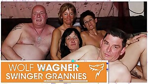 YUCK! Ugly old swingers! Grannies & grandpas have themselves a naughty fuck fest!